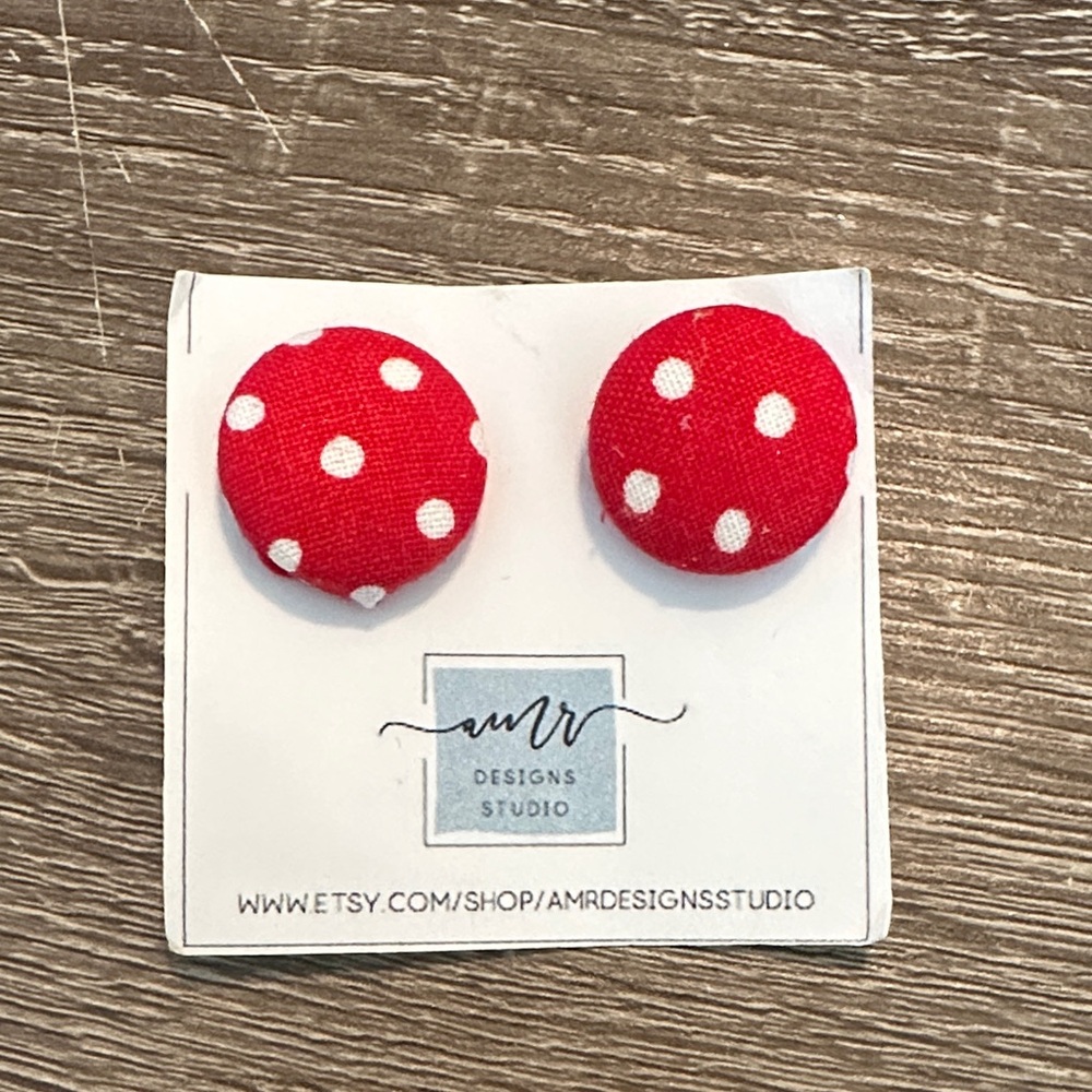 Red Polka Dot Kids Earrings